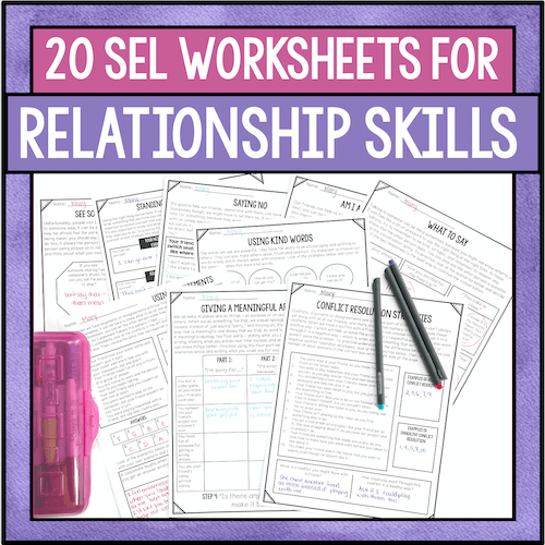 Relationship Skills Worksheets: Friendship, Conflict Resolution, &amp; Social Skills